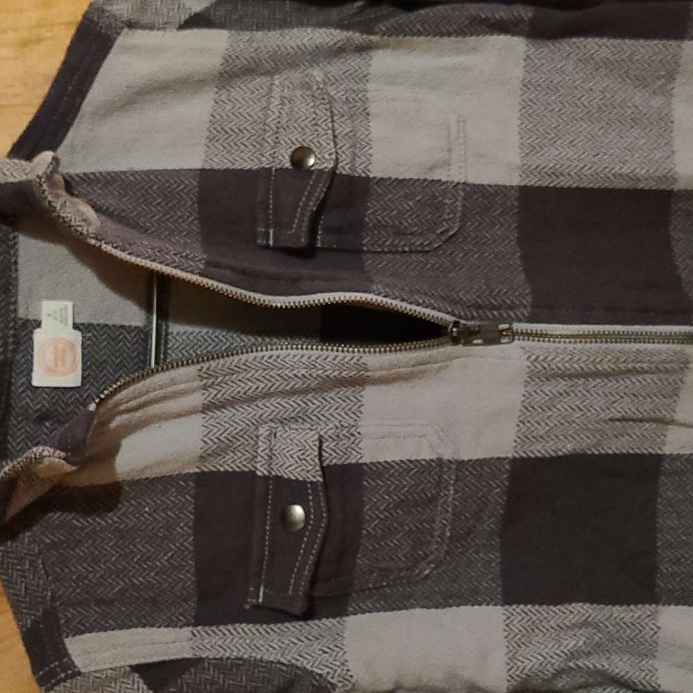 Boys zippered gray flannel